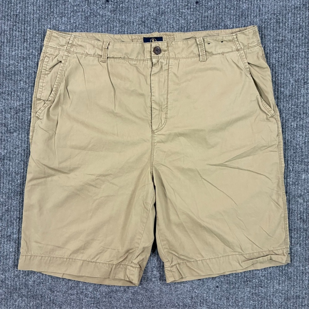 Saltaire Chino Shorts Mens Size 40 Khaki Casual Cotton Flat Front High Rise